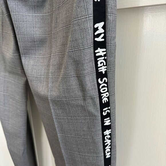 Each Other gray dress pants with writing down the side of the leg in size large - Picture 11 of 15